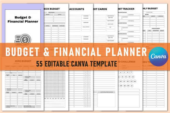 Download Budget &amp; Financial Planner for Canva - Financial planner Collection