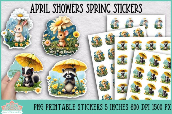 Download April Showers Spring Printable Stickers - Printable stickers Collection