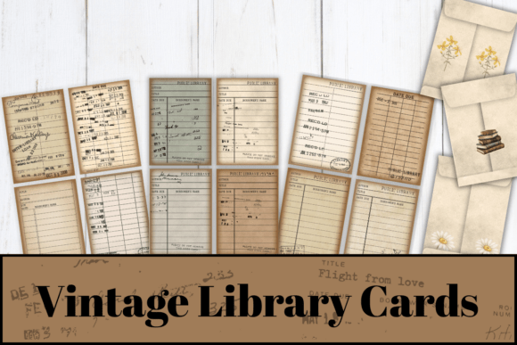 Download Junk Journal Library Cards with Pockets, - Pockets Collection