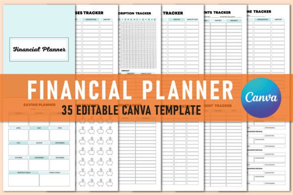 Download Editable Financial Planner for Canva - Financial planner Collection