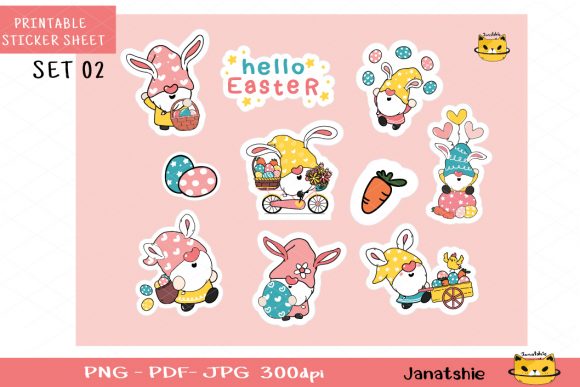 Download Easter Gnome Printable Stickers 02 - Printable stickers Collection