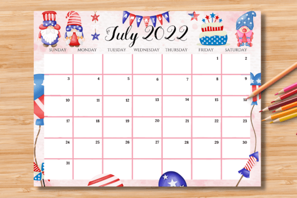 Download Editable/Fillable July 2022 Calendar - 2022 calendar Collection