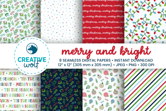 Download Merry and Bright Christmas Patterns - Christmas patterns Collection