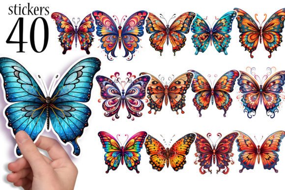 Download 40 Butterfly Printable Stickers PNG - Printable stickers Collection