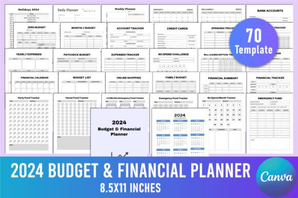 Download 2024 Budget &amp; Financial Planner Canva - Financial planner Collection