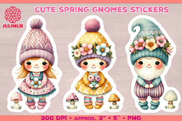 Download Adorable Spring Gnome Printable Stickers - Printable stickers Collection