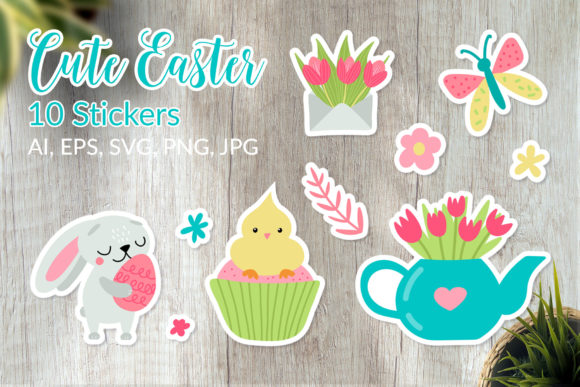 Download Cute Spring Easter - Printable Stickers - Printable stickers Collection