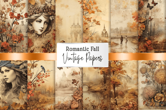 Download Vintage Autumn Scrapbooking Papers, Junk - Scrapbooking papers Collection