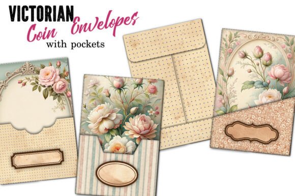 Download Vintage Floral Coin Envelopes &amp; Pockets - Premium Resources