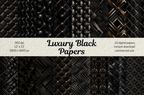 Download Luxury Black Digital Scrapbooking Papers - Scrapbooking papers Collection