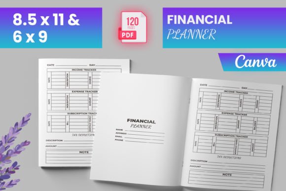 Download Financial Planner for Canva (KDP) - Financial planner Collection