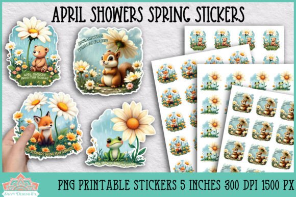 Download April Showers Spring Printable Stickers - Printable stickers Collection