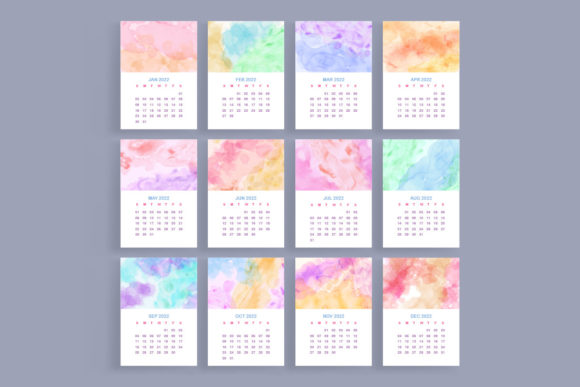 Download Abstract Watercolor 2022 Calendar Set - 2022 calendar Collection