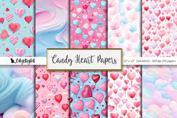 Download Candy Heart Scrapbooking Papers - Scrapbooking papers Collection