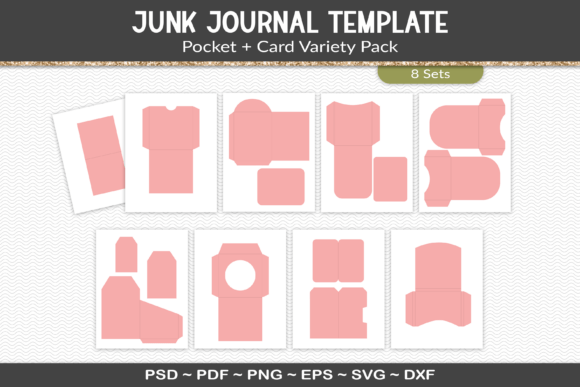 Download Junk Journal Pockets and Cards Template - Pockets Collection
