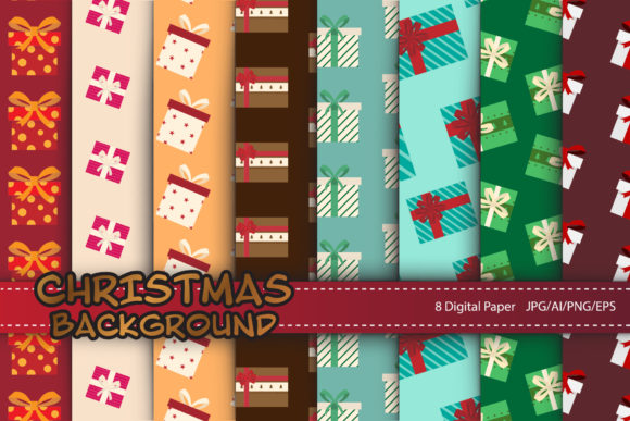 Download 8 Christmas Patterns for Digital Paper - Christmas patterns Collection