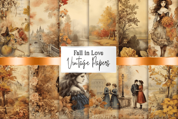 Download Vintage Fall Scrapbooking Papers - Scrapbooking papers Collection